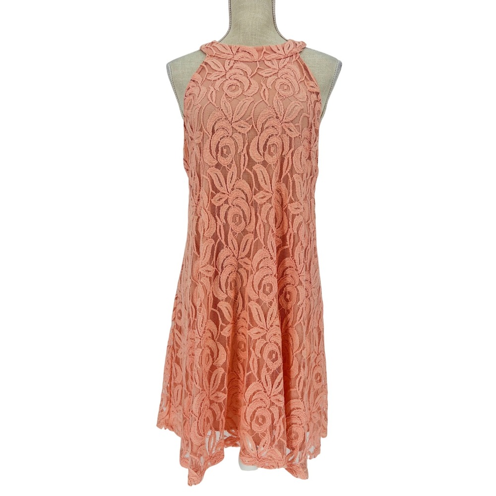 Altar'd State Lace‎ Dress Women Large Peach A-Line Sleeveless Halter Boho
